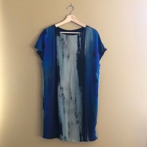 Blue/Green silk dress by Valerie Dumaine